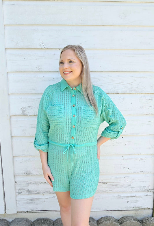 Emerald Waves Romper