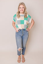 Bay Breeze Checkered Knit Top