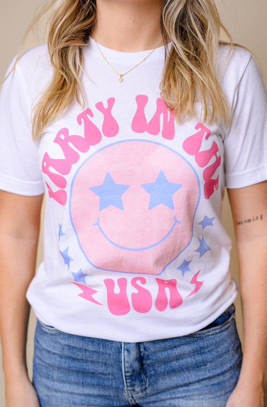 Party In The USA Retro Graphic Tee