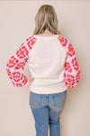 Crimson Blossom Crochet Sleeves