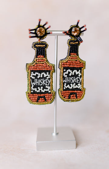 Whiskey Beaded Earrings